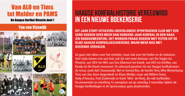 Presentatie 1e boek Haagse Korfbalhistorie op zaterdag 3 november